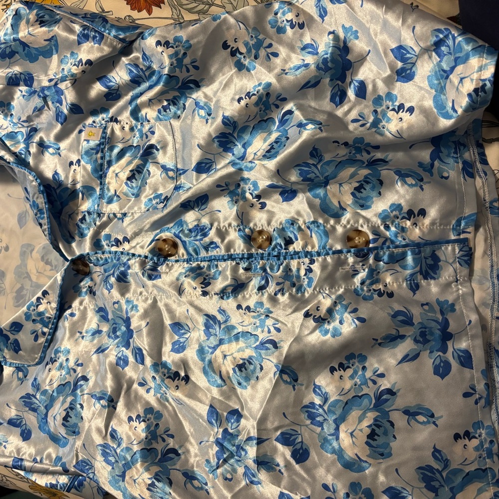 Simply Southern Blue Floral Pajama Top